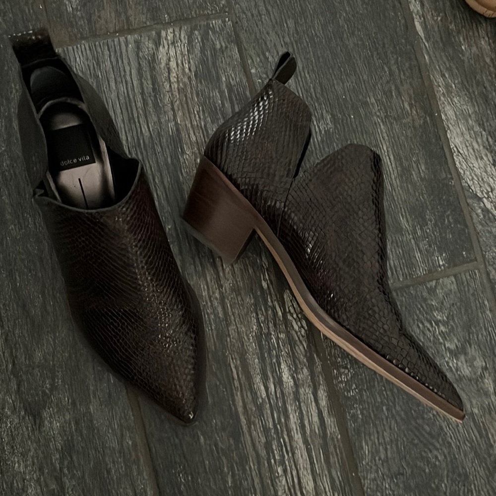 Dolce Vita Snake pattern bootie.
